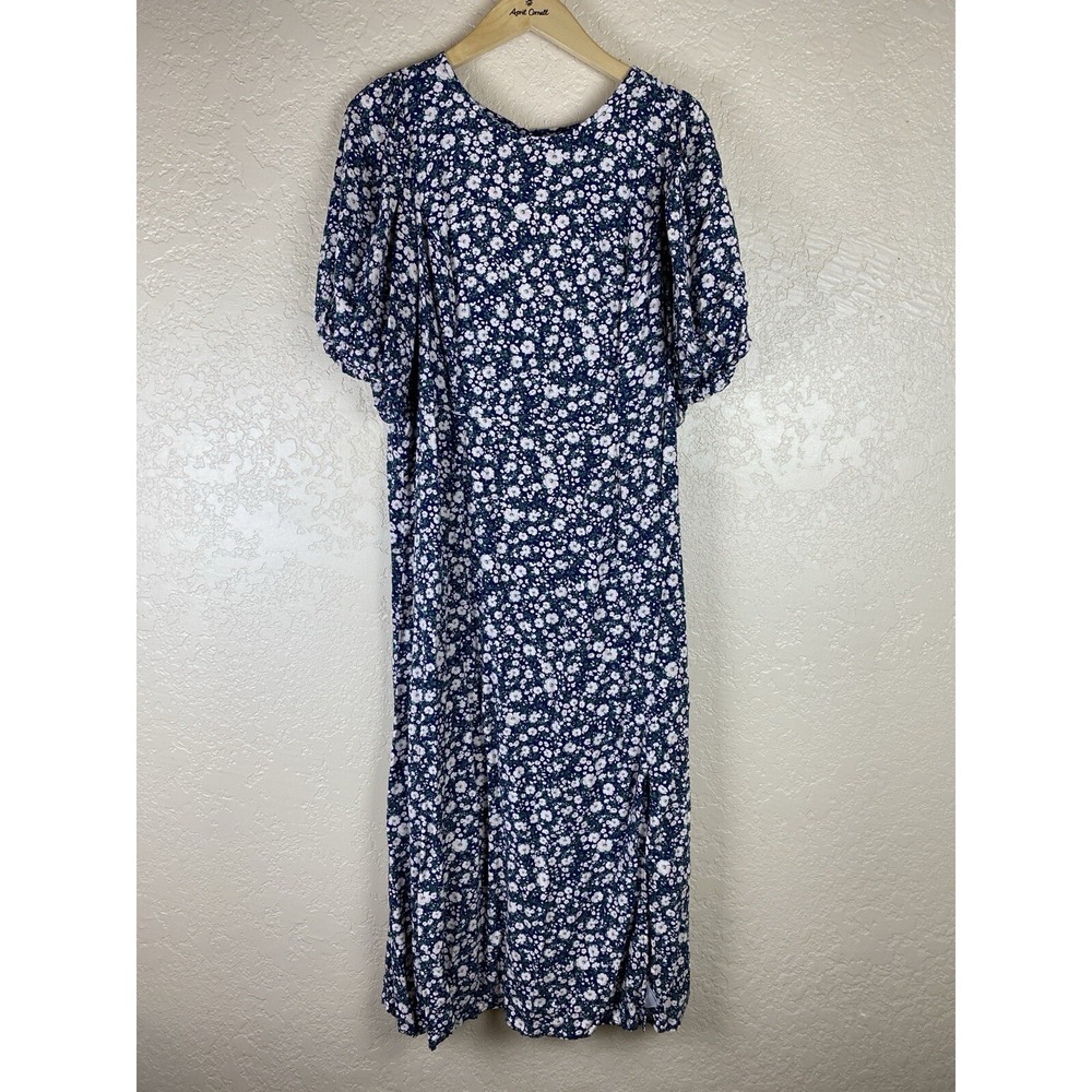 Old Navy 2x Maxi Dress Floral Cowgirl Puff Sleeve Prairie Modest Green A Line